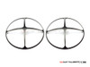 Cross Design 7" Black + Contrast Cut CNC Aluminum Headlight Guard Covers - Pair