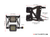 Black Vent Grill Cube Dual Stacked LED Headlight Combo  - Available Fork Clamp Sizes 32mm To 59mm