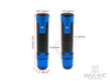 Sportz Blue Anodized CNC Machined Aluminum / Rubber Hand Grips + Bar Ends - 7/8" (22mm)