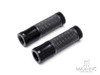Retro Black Anodized CNC Machined Aluminum / Rubber Hand Grips - 7/8" (22mm)