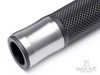 Retro Silver Anodized CNC Machined Aluminum / Rubber Hand Grips - 7/8" (22mm)