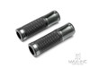 Retro Gun Metal Grey Anodized CNC Machined Aluminum / Rubber Hand Grips - 7/8" (22mm)