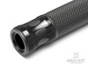 Oval Cut Black Anodized CNC Machined Aluminum / Rubber Hand Grips - 7/8" (22mm)