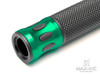 Oval Cut Green Anodized CNC Machined Aluminum / Rubber Hand Grips - 7/8" (22mm)