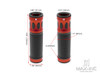 Oval Cut Dark Orange Anodized CNC Machined Aluminum / Rubber Hand Grips - 7/8" (22mm)