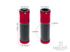 Retro Red Anodized CNC Machined Aluminum / Rubber Hand Grips - 7/8" (22mm)