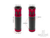 Oval Cut Red Anodized CNC Machined Aluminum / Rubber Hand Grips - 7/8" (22mm)
