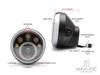 7" Black & Chrome Universal Multi Projector LED Headlight with Halo Ring - Emarked
