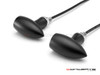 MAX LADZ Black CNC Machined Alum Mini Rear LED Indicators / Turn Signals + Running Lights - Red