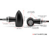 MAX LADZ Black CNC Machined Alum Mini Rear LED Indicators / Turn Signals + Running Lights - Red