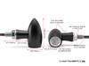 MAX LADZ Black + Natural CNC Machined Alum Mini Rear LED Indicators / Turn Signals + Running Lights - Red