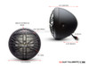 7.7" Matte Black Multi Projector LED Headlight + Union Jack Cover