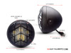 7.7" Matte Black Multi Projector LED Headlight + Spyder Grill Cover