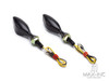 Matte Black Mini Gator Alloy LED Turn Signals / Indicators - Emarked