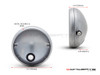 7.7 INCH Raw Unpainted Metal Shorty Headlight Housing + Bezel Combo