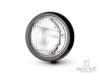 5" Gloss Black Metal Shallow Bottom Mount Custom Headlight