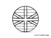Union Jack Grill Design 7" Black CNC Aluminum Headlight Guard Cover