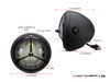 7.7" Matte Black Multi Projector LED Headlight + Tri-Benz Grill Cover