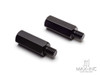 Black Metal Vertical Mirror Risers / Extenders - 2 x RH Thread
