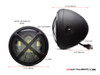 7.7" Matte Black Multi Projector LED Headlight + X-Rally Grill Cover