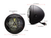 7.7" Matte Black + Contrast Multi Projector LED Headlight + J-Rob Grill Cover