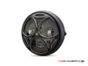 7.7" Matte Black + Contrast Multi Projector LED Headlight + Tri-Maltese Grill Cover