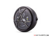 7.7" Matte Black + Contrast Multi Projector LED Headlight + Anarchy Grill Cover