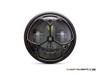 7.7" Matte Black + Contrast Multi Projector LED Headlight + Tri-Deco Grill Cover