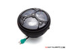 7.7" Matte Black + Contrast Multi Projector LED Headlight + Tri-Deco Grill Cover