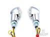 Chrome Mini Cat Eye LED Turn Signals / Indicators - Emarked