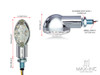 Chrome Mini Cat Eye LED Turn Signals / Indicators - Emarked