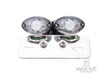 Universal Double Cat Eye Chrome LED Integrated Stop / Tail Light / Turn Signals