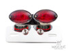 Universal Double Cat Eye Chrome LED Stop / Tail Light - Red Lens