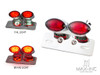 Universal Double Cat Eye Chrome LED Stop / Tail Light - Red Lens