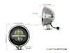 5.75" Chrome Bates Style Metal Classic / Modern LED Headlight