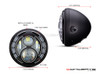 7.7" Matte Black / Contrast Multi Projector Integrated LED Headlight + Eight Ball Grill Cover