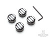 Motorcycle Front Axle Nut Covers Caps Aluminum Black Cut For Harley Sportster Touring Softail Dyna VRSC Fat Bob Wide