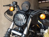 For Harley Sportster XL 883 Iron 1200 04-14 Custom XL1200C 1200 Motorcycle 5 3/4" ABS Led Headlight Grill Coverl 