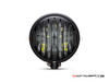 5.75 INCH MATTE BLACK BATES LED MOD INTEGRATED HEADLIGHT - DRL+ TURN SIGNALS - PRISON GRILL