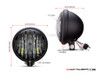 5.75 INCH MATTE BLACK BATES LED MOD INTEGRATED HEADLIGHT - DRL+ TURN SIGNALS - PRISON GRILL