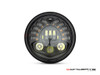 7.7 INCH GLOSS BLACK SHORT METAL LED MOD INTEGRATED HEADLIGHT - DRL + TURN SIGNALS