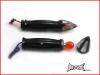 BLACK Aluminium Grips With Integrated Turn Signals - 1"