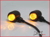 Matte Black Aluminium Classic Style LED Turn Signals / Indicators - Smoked Lense