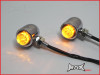Chrome Aluminium Classic Style LED Turn Signals / Indicators - Smoked Lense