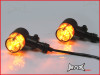 Matte Black Aluminium Classic Barrel LED Turn Signals / Indicators - Smoked Lense