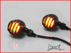 Matte Black Aluminium Prison Bar LED Turn Signals / Indicators - Smoked Lense