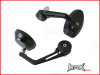 Pair Of Black CNC Machined Bar End Mirrors - High Quality