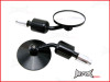 Pair Of Black Round CNC Machined Bar End Mirrors