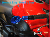 Pair Of Blue Round CNC Machined Bar End Mirrors