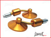 Pair Of Gold Round CNC Machined Bar End Mirrors